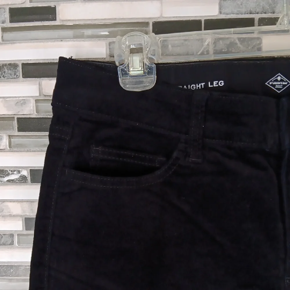 St. John's Bay Womens 10 Mid Rise Black Corduroy Slim Straight Pants Academia - Picture 5 of 13